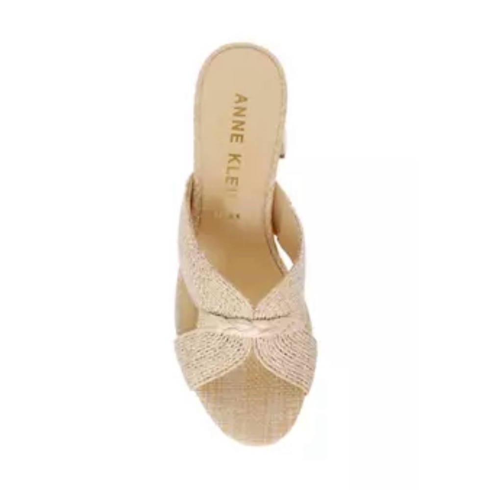 Anne Klein Atlas iFlex Natural Raffia Woven Sandals